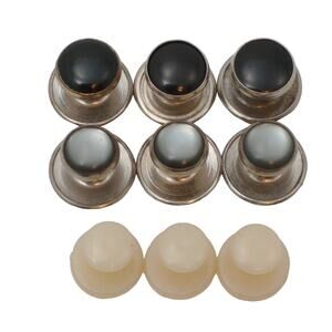 Swank Men's Button Studs 3 Onyx 3 Mother of Pearl and 3 Plastic Lot of 9